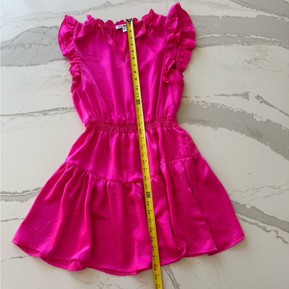 Fuchsia Ruffle Casual Dress - Picture 2 of 7